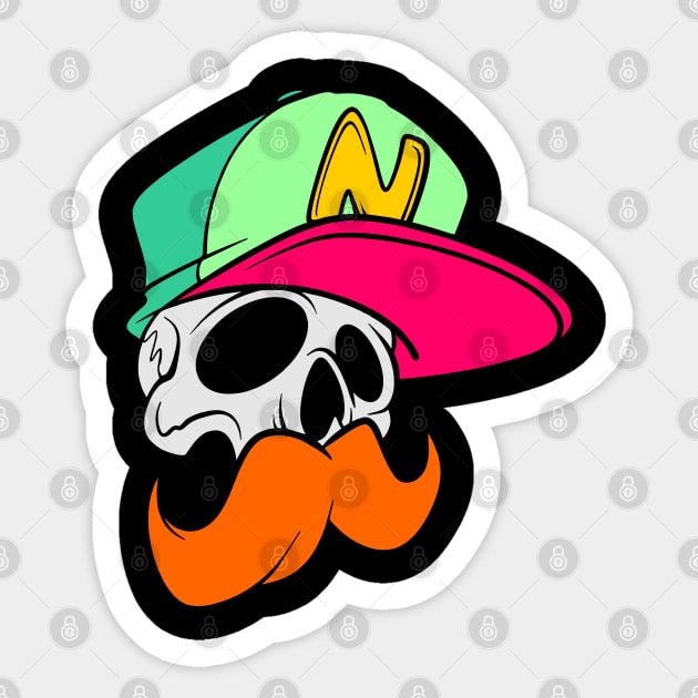 skull head cartoon Sticker by TOSSS LAB ILLUSTRATION